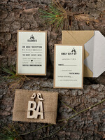 WEDDING INVITATIONS forest / Mountains / woodland theme Wedding invitations custom, wooden invites6