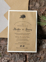 WEDDING INVITATIONS forest / Mountains / woodland theme Personalised wedding invitation, natural rustic stationery6