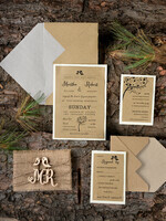 WEDDING INVITATIONS forest / Mountains / woodland theme Elegant Wedding invitations, rustic wood stationery6