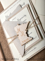 WEDDING INVITATIONS forest / Mountains / woodland theme Personalised Wedding invitations, wooden invites5