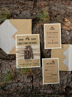 WEDDING INVITATIONS forest / Mountains / woodland theme Custom Wedding invitations, wooden invites6