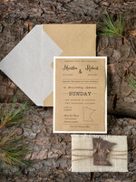 WEDDING INVITATIONS forest / Mountains / woodland theme Wedding invitations handmade, country barn stationery6