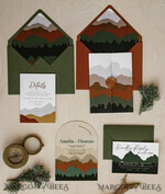 HOCHZEITS EINLADUNGEN Wald / Berge / Waldlandschaft Thema Bergmodernes Bogen-Acryl-Hochzeitseinladung-Set, moderne Arizona-Hochzeitseinladungen, klare Plexiglassuite-Hochzeitskarten, terrakotta Hochzeitseinladungen, Hochzeits-Einladungsset mit Bergen, salbeigrüne Hochzeitseinladung aus Plexiglas.18