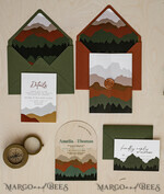 HOCHZEITS EINLADUNGEN Wald / Berge / Waldlandschaft Thema Bergmodernes Bogen-Acryl-Hochzeitseinladung-Set, moderne Arizona-Hochzeitseinladungen, klare Plexiglassuite-Hochzeitskarten, terrakotta Hochzeitseinladungen, Hochzeits-Einladungsset mit Bergen, salbeigrüne Hochzeitseinladung aus Plexiglas.18