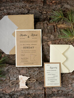 WEDDING INVITATIONS forest / Mountains / woodland theme Handmade wedding invitation, rustic wood stationery4