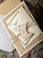 WEDDING INVITATIONS forest / Mountains / woodland theme Handmade wedding invitation, rustic wood stationery4