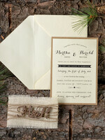 WEDDING INVITATIONS forest / Mountains / woodland theme Unique wedding invitations, rustic wood stationery7