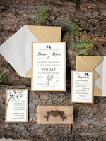 WEDDING INVITATIONS forest / Mountains / woodland theme Wedding invitations suite, rustic wood stationery7