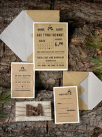 WEDDING INVITATIONS forest / Mountains / woodland theme Wedding invitations handmade, natural rustic stationery6