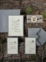 WEDDING INVITATIONS forest / Mountains / woodland theme Unique wedding invitations, wooden invites8