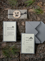 WEDDING INVITATIONS forest / Mountains / woodland theme Unique wedding invitations, wooden invites8