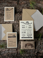 WEDDING INVITATIONS forest / Mountains / woodland theme Wedding invitations custom, forest wooden stationery9