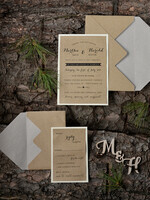 WEDDING INVITATIONS forest / Mountains / woodland theme Romantic Wedding invitations, natural rustic stationery6