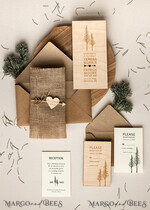HOCHZEITS EINLADUNGEN Wald / Berge / Waldlandschaft Thema Wald Holz Hochzeits Einladung Suite mit Umschlägen, Moderne Rustikale Hochzeits Einladung, Natürliche Holzeinladungen Suite Hochzeitskarten, Natürliche Hochzeits Einladungen, Kieferwald Frosted Hochzeits Einladung Suite, Kiefernbäume Hochzeits Einladung.15