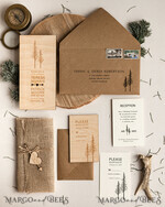 HOCHZEITS EINLADUNGEN Wald / Berge / Waldlandschaft Thema Wald Holz Hochzeits Einladung Suite mit Umschlägen, Moderne Rustikale Hochzeits Einladung, Natürliche Holzeinladungen Suite Hochzeitskarten, Natürliche Hochzeits Einladungen, Kieferwald Frosted Hochzeits Einladung Suite, Kiefernbäume Hochzeits Einladung.15