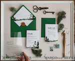 HOCHZEITS EINLADUNGEN Wald / Berge / Waldlandschaft Thema grüne Wald Acryl Hochzeits Einladung Suite, moderne Wald Gebirgs Hochzeit Einladungen, klare Plexi-Glas Suite Hochzeitskarten, Grünflächen Hochzeits Einladungen, Berge Hochzeits Einladung Suite, Kiefern Hochzeits Einladung aus Plexiglas11
