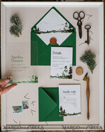 HOCHZEITS EINLADUNGEN Wald / Berge / Waldlandschaft Thema grüne Wald Acryl Hochzeits Einladung Suite, moderne Wald Gebirgs Hochzeit Einladungen, klare Plexi-Glas Suite Hochzeitskarten, Grünflächen Hochzeits Einladungen, Berge Hochzeits Einladung Suite, Kiefern Hochzeits Einladung aus Plexiglas11