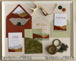 HOCHZEITS EINLADUNGEN Wald / Berge / Waldlandschaft Thema Bergmodernes Bogen-Acryl-Hochzeitsinvitation-Set, moderne Hochzeitskarten aus Arizona, klare Plexiglassuite-Hochzeitskarten, terrakotta Hochzeitskarten, Berghochzeitsinvitation-Set, salbeigrüne Hochzeitskarte aus Plexiglas.21