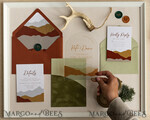 HOCHZEITS EINLADUNGEN Wald / Berge / Waldlandschaft Thema Bergmodernes Bogen-Acryl-Hochzeitsinvitation-Set, moderne Hochzeitskarten aus Arizona, klare Plexiglassuite-Hochzeitskarten, terrakotta Hochzeitskarten, Berghochzeitsinvitation-Set, salbeigrüne Hochzeitskarte aus Plexiglas.21