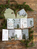HOCHZEITS EINLADUNGEN Wald / Berge / Waldlandschaft Thema Individuelle Hochzeitskarte, natürliche rustikale Papeterie9