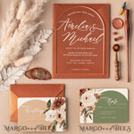 WEDDING INVITATIONS Elegant Invites Classic Cards Arch Acrylic Wedding invitations online, Elegant Terracotta wedding invitation Suite • Luxury Plexi Wedding Invites • Arch Fall wedding Stationery4