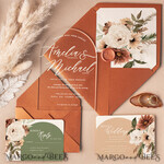 WEDDING INVITATIONS Elegant Invites Classic Cards Arch Acrylic Wedding invitations online, Elegant Terracotta wedding invitation Suite • Luxury Plexi Wedding Invites • Arch Fall wedding Stationery4