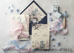 WEDDING INVITATIONS Elegant Invites Classic Cards  Vintage Floral Wedding Invitations, Minimalistic Pink Wedding Invites, Delicate Royal Navy Wedding Cards With Hand Dyed Ribbon, Handmade Wedding Stationery47
