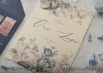 WEDDING INVITATIONS Elegant Invites Classic Cards  Vintage Floral Wedding Invitations, Minimalistic Pink Wedding Invites, Delicate Royal Navy Wedding Cards With Hand Dyed Ribbon, Handmade Wedding Stationery47