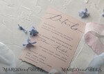 WEDDING INVITATIONS Elegant Invites Classic Cards  Vintage Floral Wedding Invitations, Minimalistic Pink Wedding Invites, Delicate Royal Navy Wedding Cards With Hand Dyed Ribbon, Handmade Wedding Stationery47