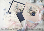 WEDDING INVITATIONS Elegant Invites Classic Cards  Vintage Floral Wedding Invitations, Minimalistic Pink Wedding Invites, Delicate Royal Navy Wedding Cards With Hand Dyed Ribbon, Handmade Wedding Stationery47