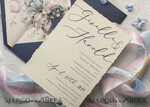 WEDDING INVITATIONS Elegant Invites Classic Cards  Vintage Floral Wedding Invitations, Minimalistic Pink Wedding Invites, Delicate Royal Navy Wedding Cards With Hand Dyed Ribbon, Handmade Wedding Stationery47