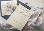 WEDDING INVITATIONS Elegant Invites Classic Cards  Vintage Floral Wedding Invitations, Minimalistic Pink Wedding Invites, Delicate Royal Navy Wedding Cards With Hand Dyed Ribbon, Handmade Wedding Stationery47