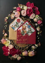 WEDDING INVITATIONS Elegant Invites Classic Cards  Luxury Acrylic Plexi Wedding Invitations, Glamour Golden Shine Wedding Invites, Vintage Floral Wedding Cards, Romantic Red And Gold Wedding Invitation Suite26