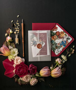 WEDDING INVITATIONS Elegant Invites Classic Cards  Luxury Acrylic Plexi Wedding Invitations, Glamour Golden Shine Wedding Invites, Vintage Floral Wedding Cards, Romantic Red And Gold Wedding Invitation Suite26
