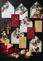 WEDDING INVITATIONS Elegant Invites Classic Cards  Luxury Acrylic Plexi Wedding Invitations, Glamour Golden Shine Wedding Invites, Vintage Floral Wedding Cards, Romantic Red And Gold Wedding Invitation Suite26
