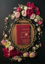 WEDDING INVITATIONS Elegant Invites Classic Cards  Luxury Acrylic Plexi Wedding Invitations, Glamour Golden Shine Wedding Invites, Vintage Floral Wedding Cards, Romantic Red And Gold Wedding Invitation Suite26