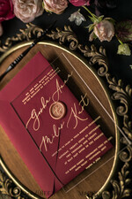 WEDDING INVITATIONS Elegant Invites Classic Cards  Luxury Acrylic Plexi Wedding Invitations, Glamour Golden Shine Wedding Invites, Vintage Floral Wedding Cards, Romantic Red And Gold Wedding Invitation Suite26