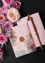 WEDDING INVITATIONS Elegant Invites Classic Cards Vintage Floral Wedding Invitation Suite, Luxury Acrylic Plexi Wedding Invitations, Romantic Pink Wedding Cards, Glamour Golden Wedding Stationery18
