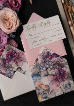 WEDDING INVITATIONS Elegant Invites Classic Cards Vintage Floral Wedding Invitation Suite, Luxury Acrylic Plexi Wedding Invitations, Romantic Pink Wedding Cards, Glamour Golden Wedding Stationery18