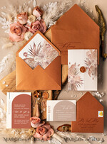 HOCHZEITS EINLADUNGEN Elegante Einladungen Klassische Karten Terracotta Acryl Hochzeitskarten, elegante Herbsthochzeitseinladung Suite • Luxus Kupfer Hochzeits Einladung Suite • Terracotta Hochzeitsstationery3