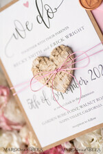 WEDDING INVITATIONS Elegant Invites Classic Cards Vintage Wooden Wedding Invitations, Elegant Birch Heart Wedding Cards, Bespoke Pink Wedding Invites, Handmade Wedding Stationery19