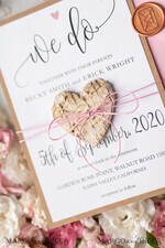 WEDDING INVITATIONS Elegant Invites Classic Cards Vintage Wooden Wedding Invitations, Elegant Birch Heart Wedding Cards, Bespoke Pink Wedding Invites, Handmade Wedding Stationery19