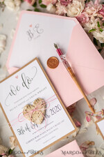 WEDDING INVITATIONS Elegant Invites Classic Cards Vintage Wooden Wedding Invitations, Elegant Birch Heart Wedding Cards, Bespoke Pink Wedding Invites, Handmade Wedding Stationery19