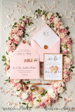 WEDDING INVITATIONS Elegant Invites Classic Cards Vintage Wooden Wedding Invitations, Elegant Birch Heart Wedding Cards, Bespoke Pink Wedding Invites, Handmade Wedding Stationery19