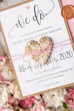 WEDDING INVITATIONS Elegant Invites Classic Cards Vintage Wooden Wedding Invitations, Elegant Birch Heart Wedding Cards, Bespoke Pink Wedding Invites, Handmade Wedding Stationery19