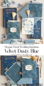 HOCHZEITS EINLADUNGEN Elegante Einladungen Klassische Karten Samt Staubblau Hochzeitskarten, elegante Hochzeitseinladungen, romantische Hochzeitseinladungen Staubblau, Samt-Taschenhochzeitsstationery9