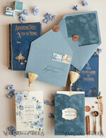 HOCHZEITS EINLADUNGEN Elegante Einladungen Klassische Karten Samt Staubblau Hochzeitskarten, elegante Hochzeitseinladungen, romantische Hochzeitseinladungen Staubblau, Samt-Taschenhochzeitsstationery9