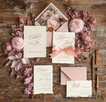 HOCHZEITS EINLADUNGEN Elegante Einladungen Klassische Karten Maßgeschneiderte pinke Hochzeitseinladungen, elegante Fine-Art-Hochzeitseinladungen, Vintage-Blush-Pink-Einladungsset, minimalistische Hochzeitsstationery.8