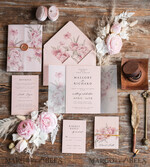 HOCHZEITS EINLADUNGEN Elegante Einladungen Klassische Karten Elegante Rosenhochzeitseinladungen Wachs-Roségold, elegante Blush-Pink-Hochzeitseinladungen, luxuriöse Hochzeitskarten, handgefertigte Hochzeitseinladungssuite.8