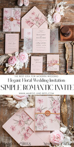 HOCHZEITS EINLADUNGEN Elegante Einladungen Klassische Karten Elegante Rosenhochzeitseinladungen Wachs-Roségold, elegante Blush-Pink-Hochzeitseinladungen, luxuriöse Hochzeitskarten, handgefertigte Hochzeitseinladungssuite.8